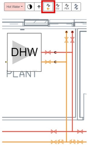 dhw plant hot water system circulation colours