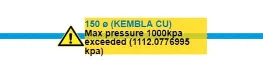 kembla cu max pressure exceeded