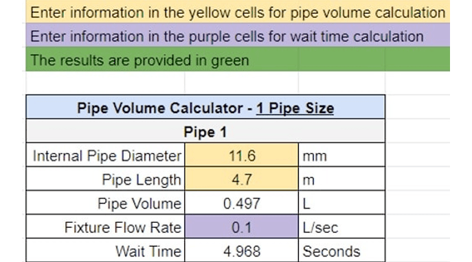 FREE Pipe Volume Spreadsheet