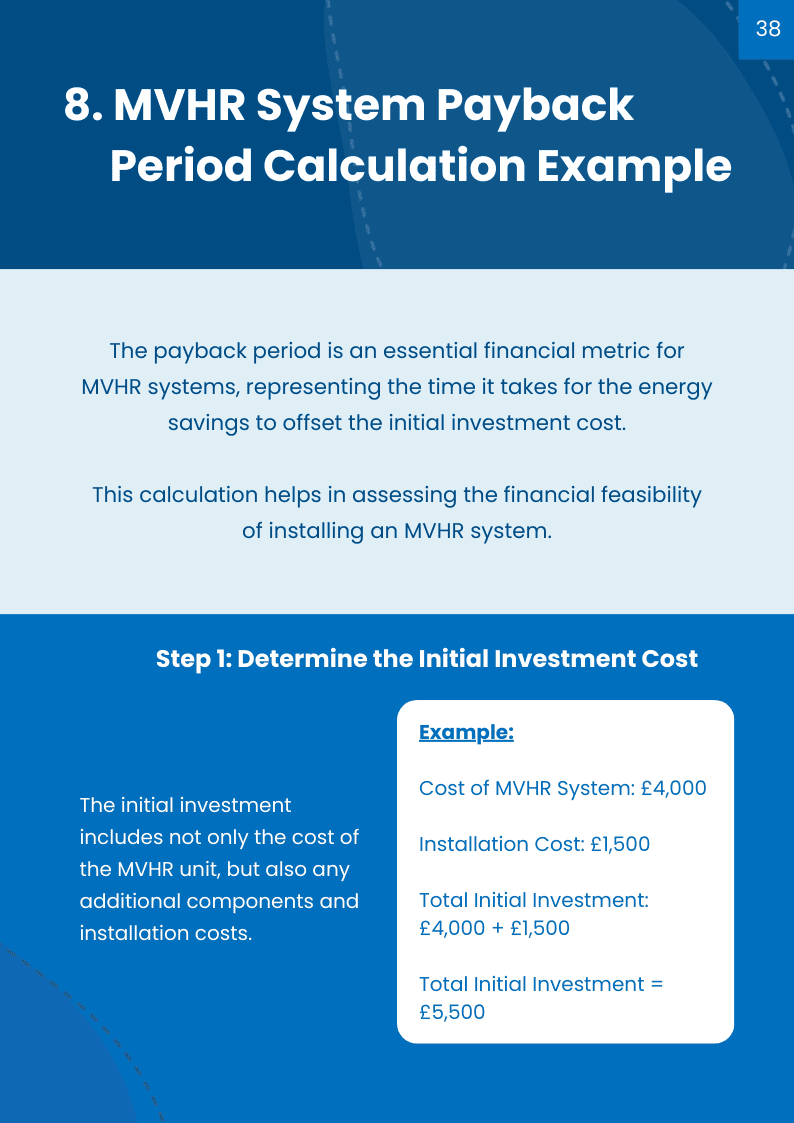 MVHR eBook - System Payback Period Calculation Example