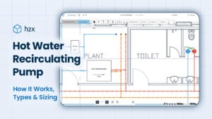 Hot water recirculating pump design and sizing in h2x software