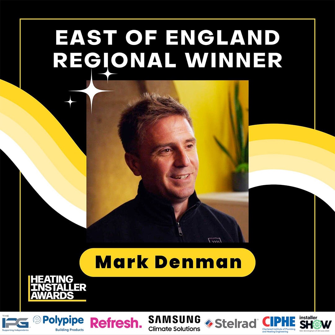 Mark Denman JMR East England Engineer Of The Year Heating Installer Awards