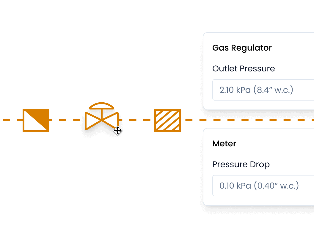 Gas Design | Pipe Sizing | h2x Software | Feature